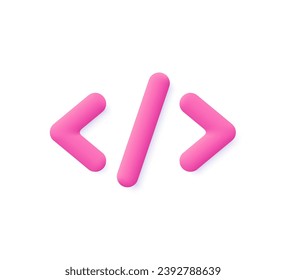 Programming code. Python or Java Api symbols. Programming and web development concept. 3d vector icon. Cartoon minimal style.