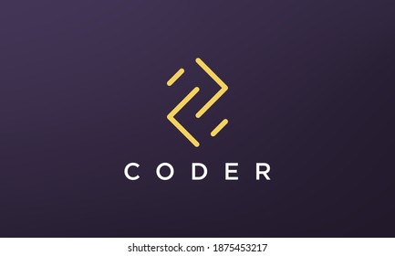 programming code technology logo in a simple and modern style