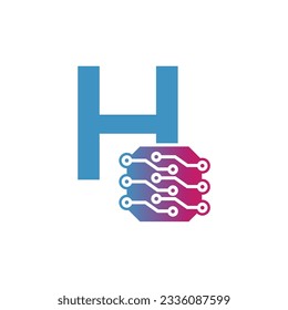 Programming code and technology logo template. Coding school vector design. Computer science logotype