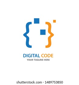 Programming Code technology logo vector template