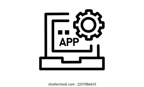 Programming And Coding app settings icon. Flat vector graphic.