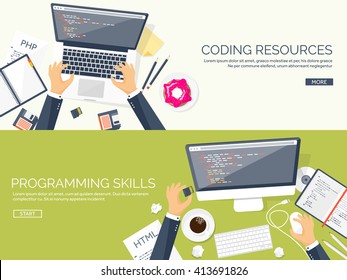  Programming and coding background.Flat design.Program source code.Software coding,testing,debugging.Mobile apps programming.SEO.Search engine. Programming languages for code learning.Coding tutorials