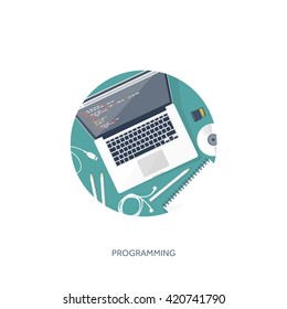  Programming and coding background.Flat design.Program source code.Software coding,testing,debugging.Mobile apps programming.SEO.Search engine. Programming languages for code learning.Coding tutorials