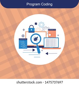
programming coding, programming banner, flat design concept