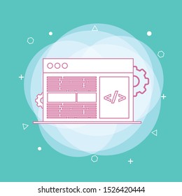 Programming, coding, best programming languages, flat illustration concept. Concept of line icon