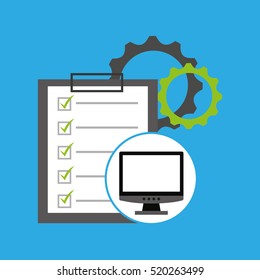 programming coding computer checklist gear vector illustration eps 10