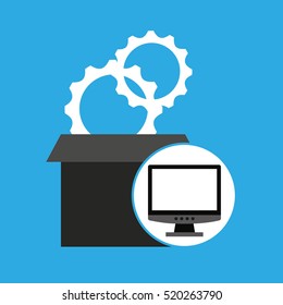 programming coding computer gears vector illustration eps 10