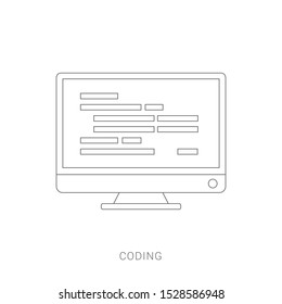 Programming and coding concept. Code on the screen desktop