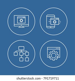 Programming and coding digital vector icons