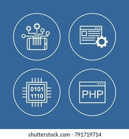 Programming and coding digital vector icons