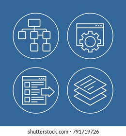 Programming and coding digital vector icons