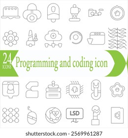 Programming and coding icon set. Software development icon collection. Contains such Icons as code, api, programmer, developer, information technology, coder and more See Less