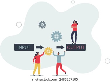 Programming and coding set of rules for website automation and information management.flat design.illustration with people.