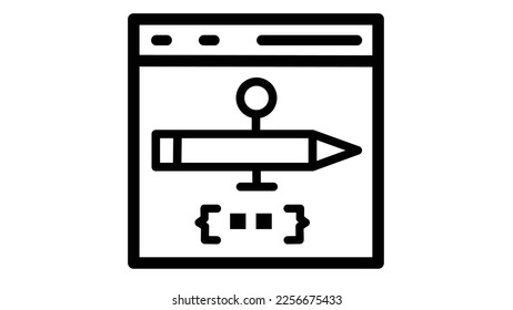 Programming And Coding tools icon. Flat vector graphic.