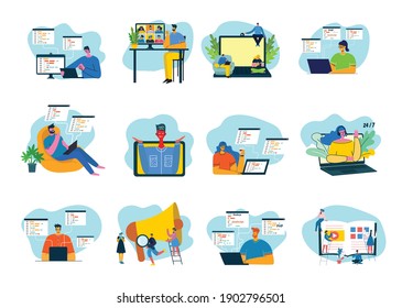 Programming and coding, Website development, Web design. Flat style design modern vector illustration concept.