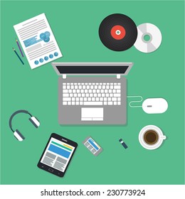 Programming and coding, website development, web design. Flat vector illustration