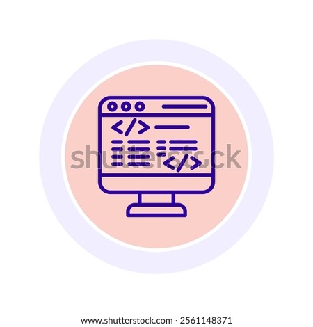 Programming color circle icon , vector, pixel perfect, illustrator file