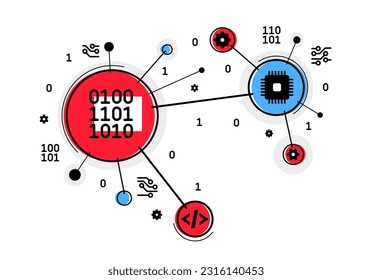 Programming and computer pc engineering vector illustration, repairing and fixing bugs, coding app on pc.