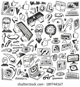Programming , computers - doodles set
