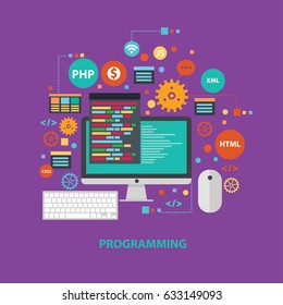 Programming concept design,clean vector