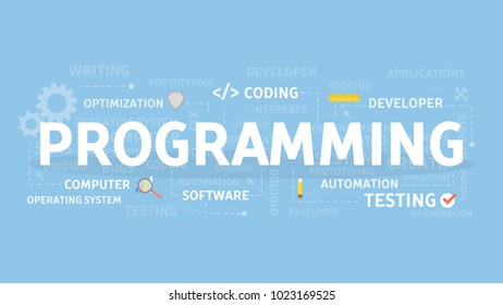 Programming concept illustration. Idea of coding and software.