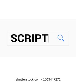 Programming Concept: Magnifying Optical Glass With Words Script. Vector illustration