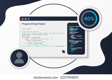 Programming Concept with Python Languange, vector Illustration