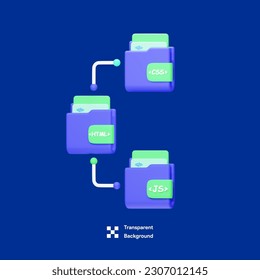 Programming Connection 3D Icon Illustration