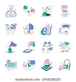 Programming Constructs Doodle Mini Illustrations 

