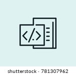 Programming course icon line isolated on clean background. Development course concept drawing course icon line in modern style. Vector illustration for your web site mobile logo app UI design.