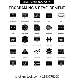 Programming and Developement Glyph Vector Icon set