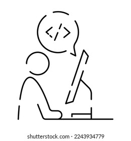 Programming and Development related vector line icons. Web and Application Development outline icon set. Coding and Programming line icon