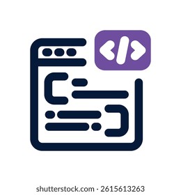 programming dual tone icon. Sleek and modern vector icon for websites, mobile apps, marketing materials, and corporate design. Fully scalable and ready to use.