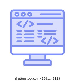 Programming duotone line icon , vector, pixel perfect, illustrator file