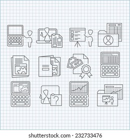 Programming, education and developing icons set applications and infographics