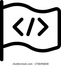 programming flag icon vector for web and apps
