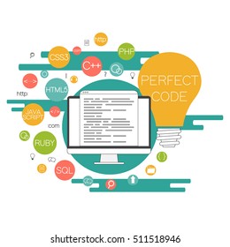 Programming flat illustration concept