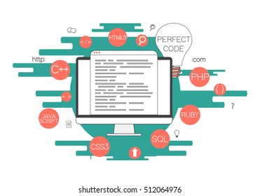 Programming flat illustration concept
