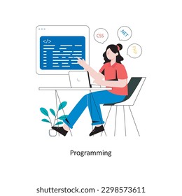 Programming Flat Style Design Vector illustration. Stock illustration