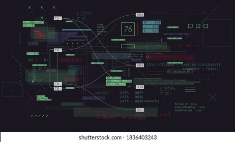 Programming futuristic cyberspace with binary code, computer technology communication and data exchange, vector background