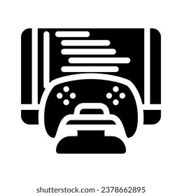 programming game development glyph icon vector. programming game development sign. isolated symbol illustration