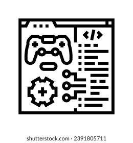 programming game development line icon vector. programming game development sign. isolated contour symbol black illustration