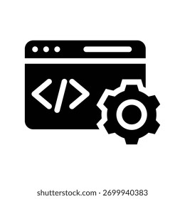 programming glyph icon illustration vector graphic. Simple element illustration vector graphic, suitable for app, websites, and presentations isolated on white background