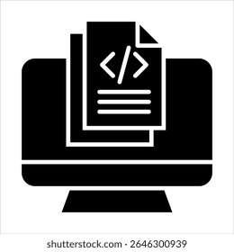programming glyph icon vector illustration