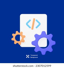 Programming HTML Script Setting 3D Icon illustration