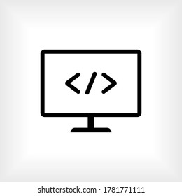 Programming Icon. Coding Symbol - Vector.