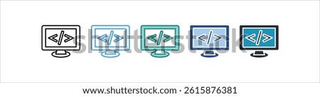 Programming Icon In Different Style Vector