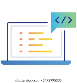 Programming Icon with Editable Stroke for Software Development and Coding