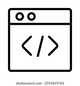 Programming icon illustration in line style. Perfect for website mobile app presentation. Suitable for any user interface and user experience
