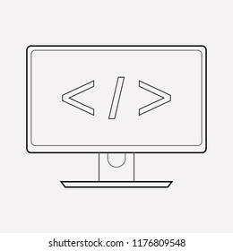Programming icon line element. Vector illustration of programming icon line isolated on clean background for your web mobile app logo design.